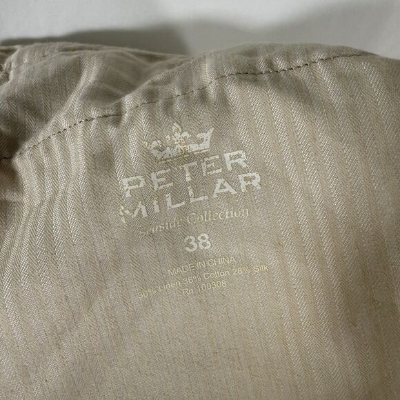 Peter Millar Silk Linen Blend Shorts Men's 38 Khaki Chino Pockets 8.5" Inseam - Picture 6 of 10